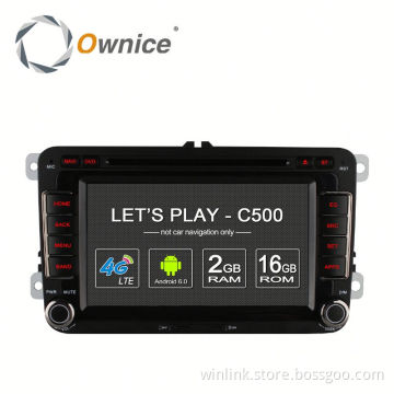 Ownice C500 Quad core android 6.0 car headunit placement for VW GOLF JETTA built in RDS multimedia USB BT Wifi